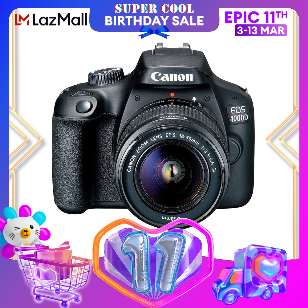 Canon EOS 4000D Digital Camera with EF-S 18-55 DC III Lens Kit Set